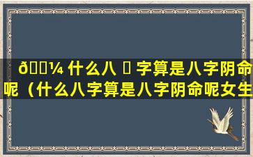 🌼 什么八 ☘ 字算是八字阴命呢（什么八字算是八字阴命呢女生）